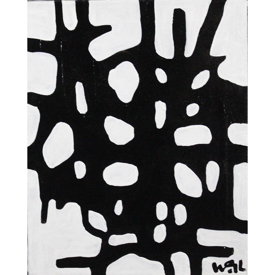 Wayne Cunningham, American, Abstract Black & White Oil (1 of 5)