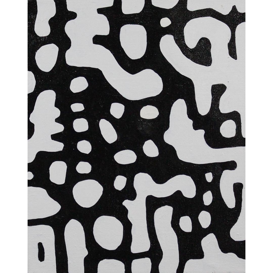 Wayne Cunningham, American, Abstract Black & White Oil (1 of 5)