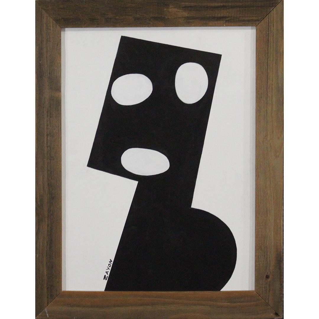 SEYMOUR ZAYON Mid Century Modern BLACK & WHITE FACE (1 of 4)
