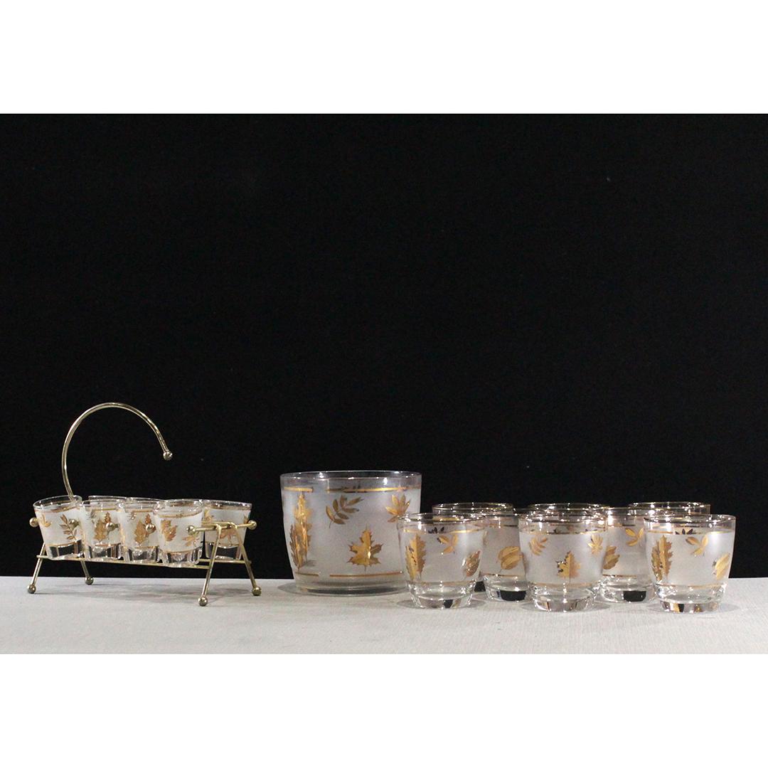 17 Pc Mid Century Modern Ice Bucket, Glasses, Holder (1 of 6)