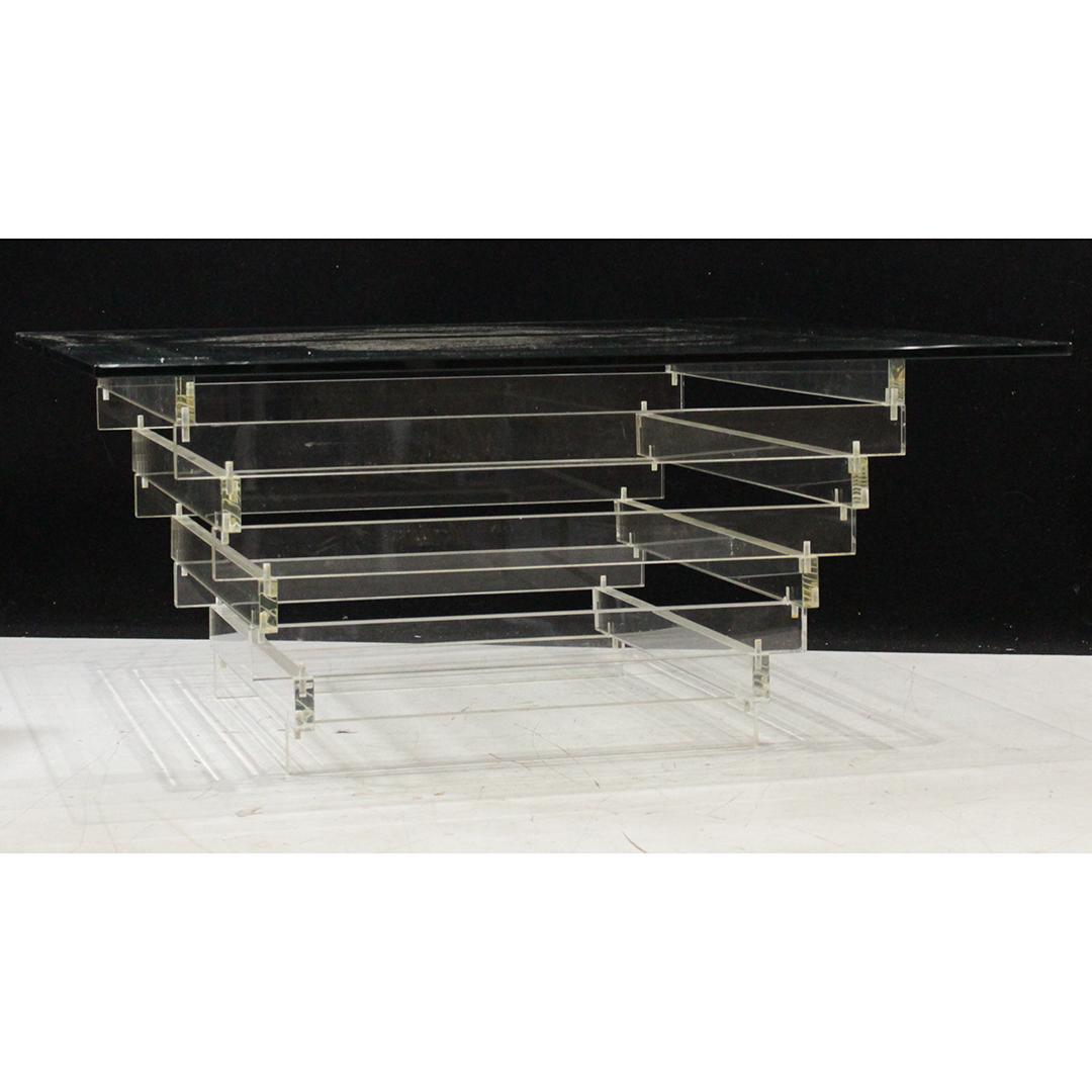 PAUL MAYEN Style Stacked Lucite Skyscaper Coffee Table (1 of 5)