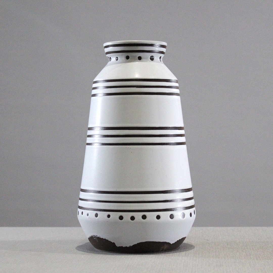 Mid-Century Design Art Pottery White Glazed Vase (1 of 5)
