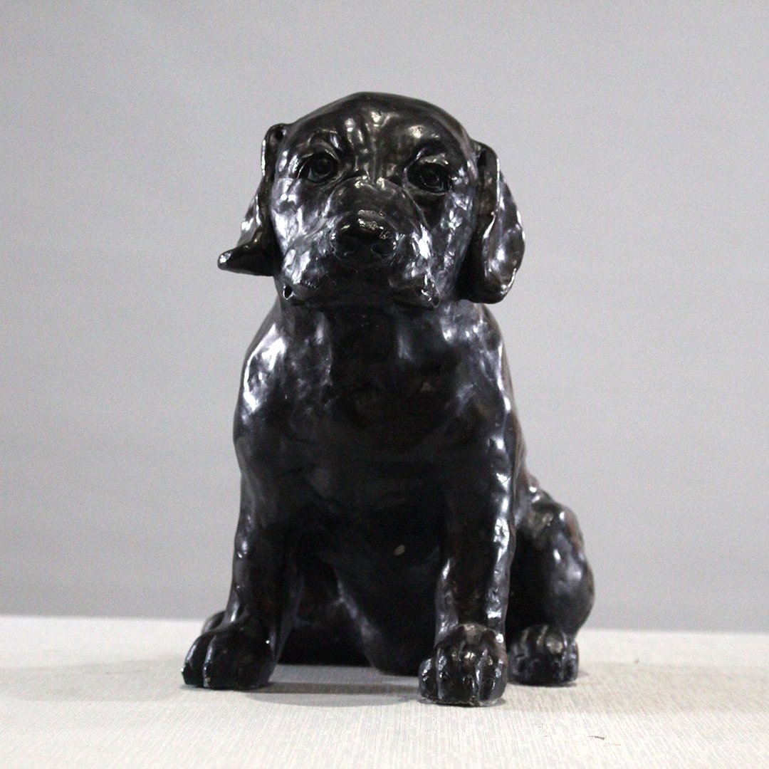Austin Prod. Ceramic Composition Black Lab Dog Figure (1 of 8)