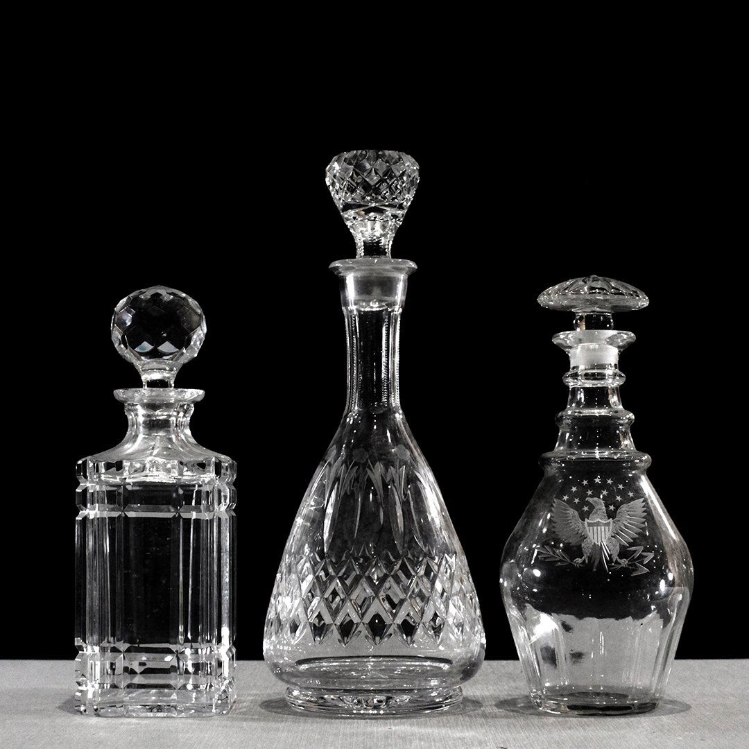 Three Assorted Elegant Cut and Etched Glass Decanters (1 of 10)