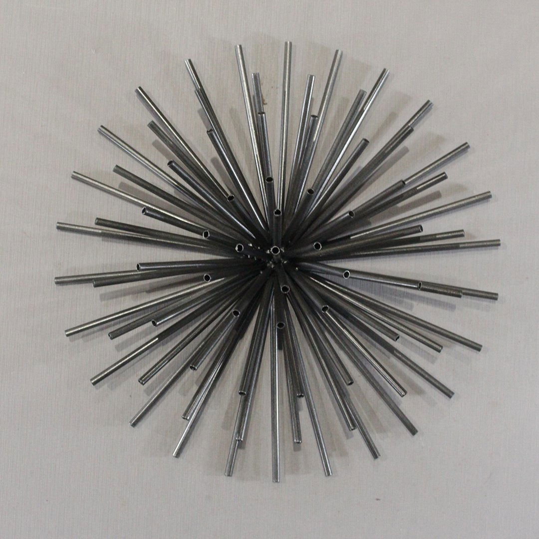 Modern Design Steel Pipe Starburst Wall Sculpture 16 in (1 of 5)