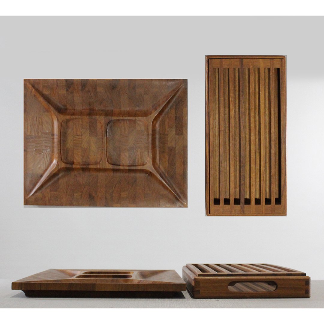 Two Mid-Century Teak Trays KALMAR DESIGNS, DIGSMED (1 of 8)