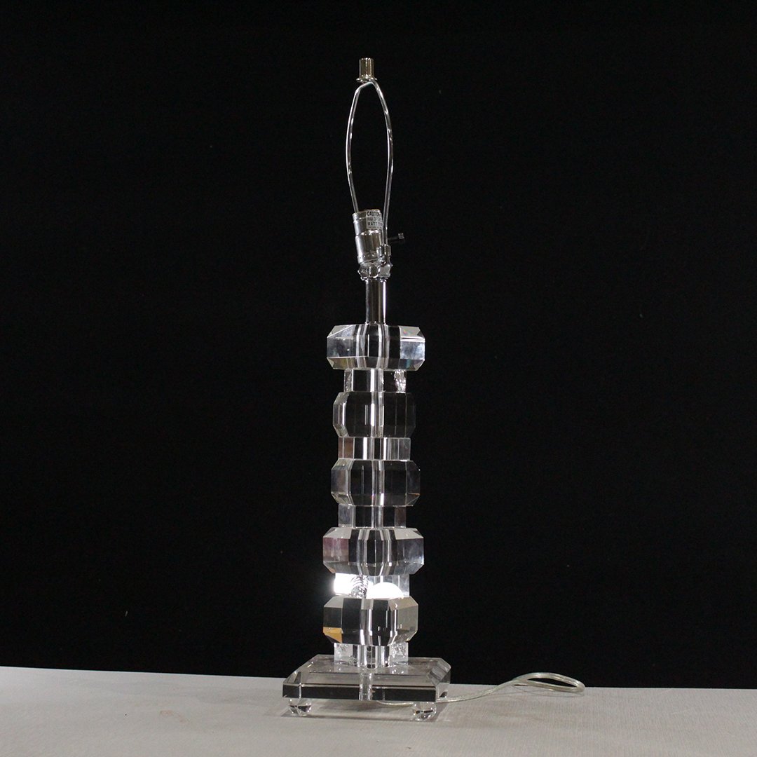 Mid-Century Modern Glass Stacked Blocks Table Lamp (1 of 8)