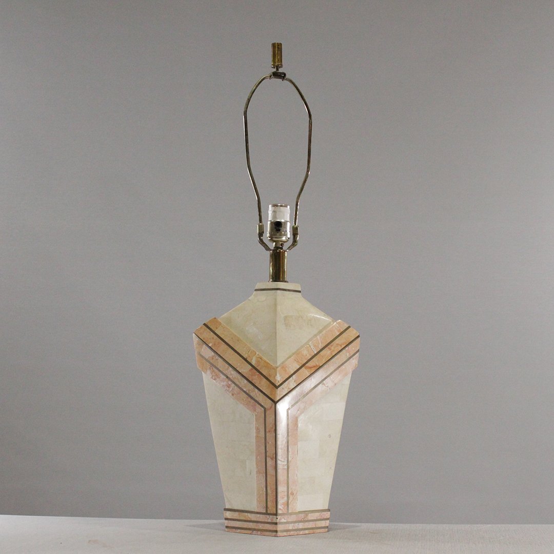Mid-Century Design Travertine Table Lamp (1 of 6)