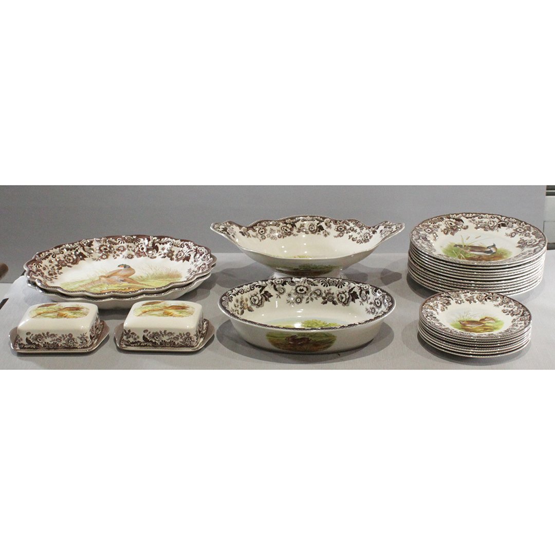 26 Pcs Woodland Spode, Birds, Fowl, Rabbit, Quail (1 of 17)