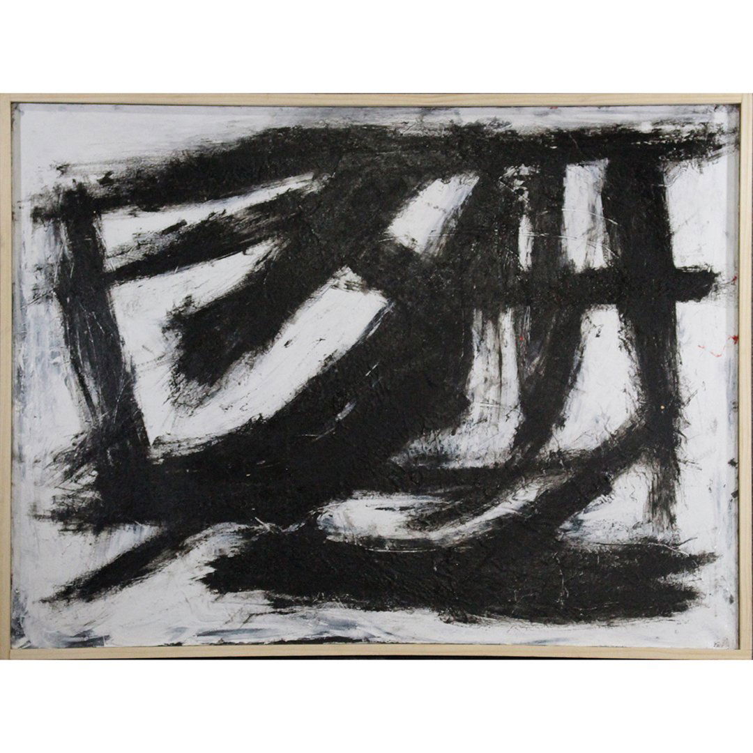 FRANZ KLINE attributed Mid Century Modern Abstract Oil. (1 of 6)