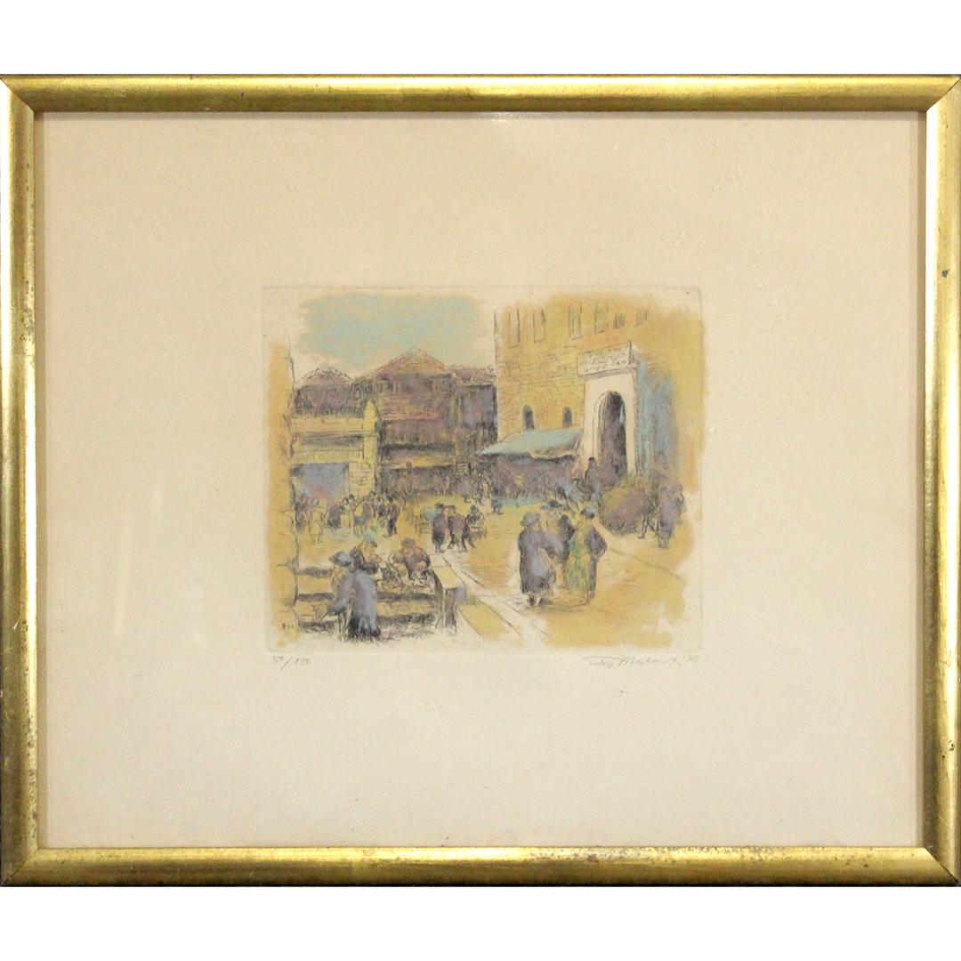 Ira Moskowitz, Poland 1912-2001 Lithograph #50 of 150: Ira Moskowitz, Poland 1912-2001 Lithograph #50 of 150. Size: 7.25 x 8.75 , outside of frame: 16 x 19. ASKart: Ira Moskowitz (1912 - 2001)Ira Moskowitz was active/lived in New York / Poland. Ira Moskow