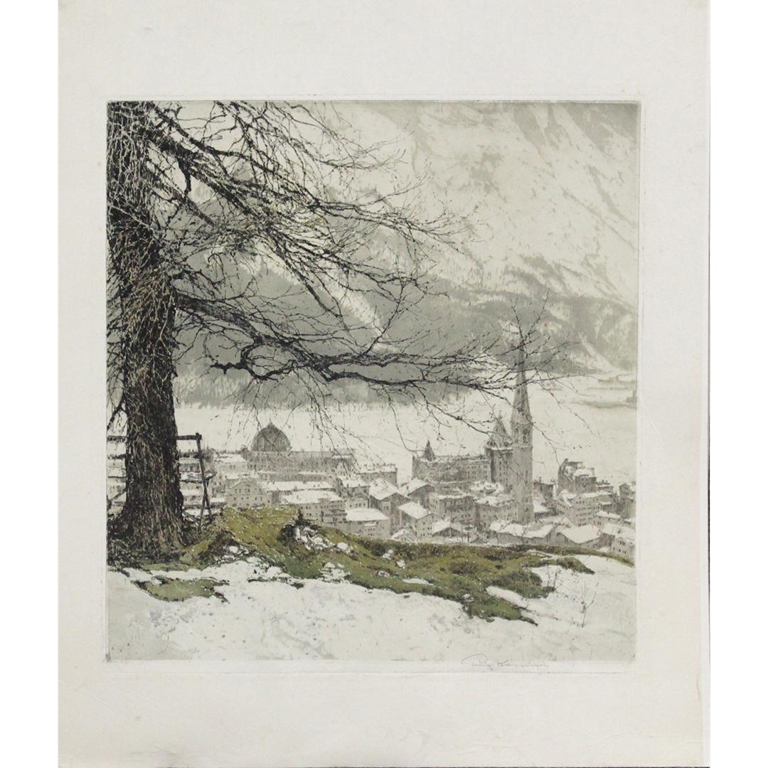 Luigi Kasimir, Colored Etching, Pencil Signed, Framed: Luigi Kasimir, Colored Etching, Pencil Signed, Framed. Size: 14 x 13.5 , outside of frame: 19.5 x 16.75