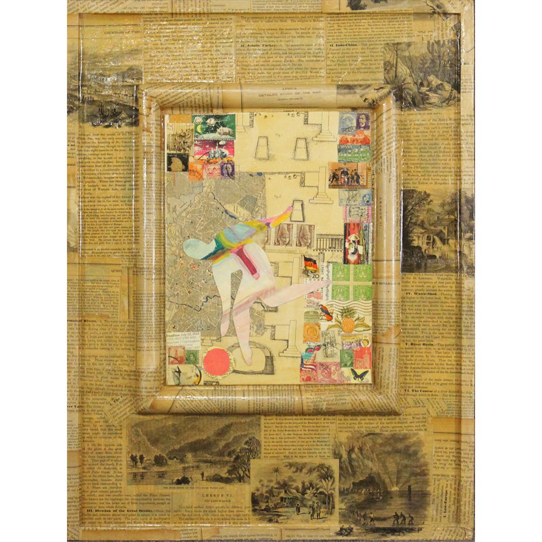 Wayne Cunningham, American 20th C, Modernism Collage: Wayne Cunningham, American 20th C, Modernism Collage. Well Listed American Artist. Signed. Size: 24 x 18 inches. ASKart: Wayne Cunningham (20th Century)Wayne Cunningham was active/lived in United Stat