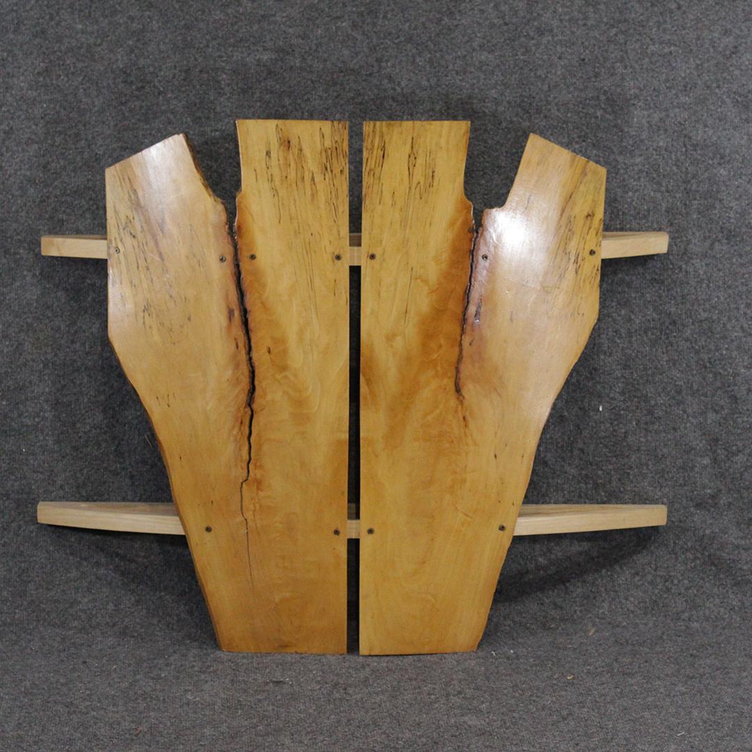 Modern Design Polished Natural Wood Large Wall Sconce: Modern Design Polished Natural Wood Large Wall Sconce. Mounts behind a light. Cabin Art, Adirondack Accessory, Rustic Decor. Size: 29 x 35 inches