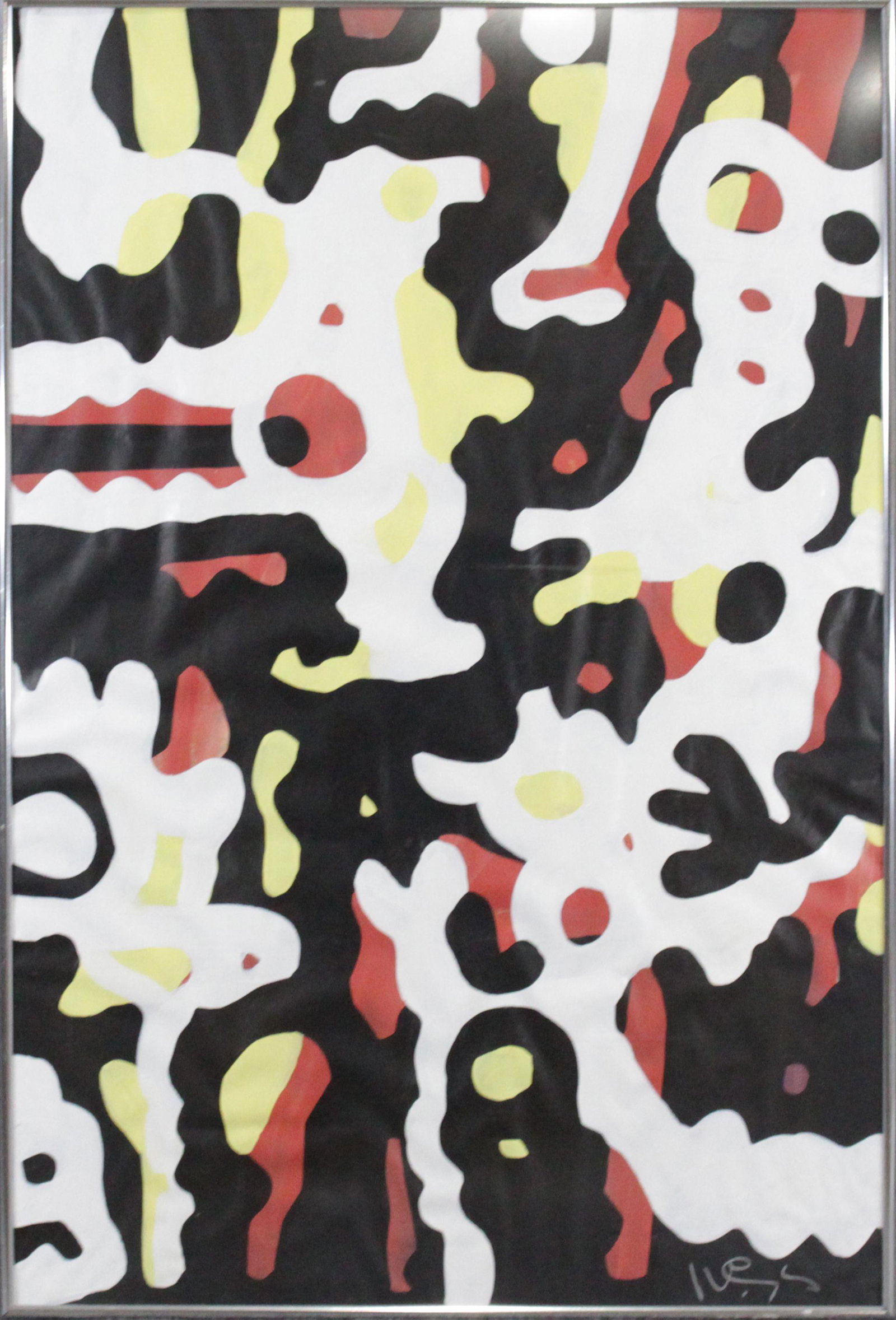 Wayne Cunningham, American, Modernism Abstract Painting: Wayne Cunningham, American, Modernism Abstract Painting. Acrylic on paper, framed, signed. Well Listed American Artist. Size: 35.5 x 23.5 inches image, 36 x 24 inches outside frame. ASKart: Wayne Cunn