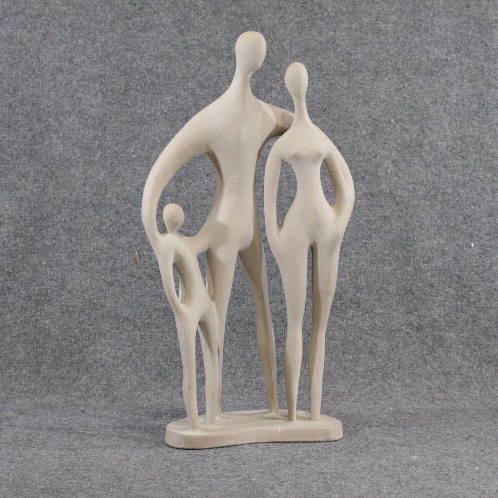 Mid-Century Modern Family Sculpture Style Henry Moore: Mid-Century Modern Family Sculpture Style of Henry Moore. Unsigned, Hard plaster composition. Original finish. Size: 25.5 x 11.5 inches image