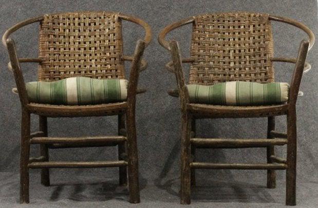 Pair of Old Hickory Martinsville Adirondack Chairs: Pair of Old Hickory Martinsville Adirondack Chairs Size: 34 h , 28 w
