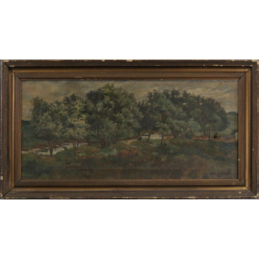 Franz De Merlier 1909, Landscape Oil/c, As-Found: Franz De Merlier 1909, Landscape Oil/c, As-Found needing restoration, original framing. Well listed artist. Oil on canvas painting, signed and dated. ASKart: Franz De Merlier (1878 - 1974)Franz De Mer