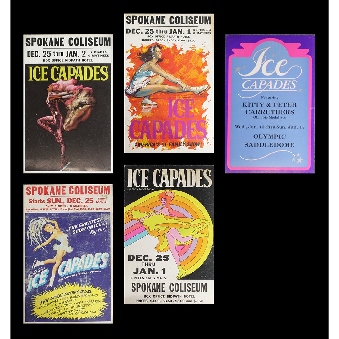 Five Assorted Vintage Ice Capades Lithography Posters: Five Assorted Vintage Ice Capades Lithography Posters. Size: each 22 in. x 14 in.