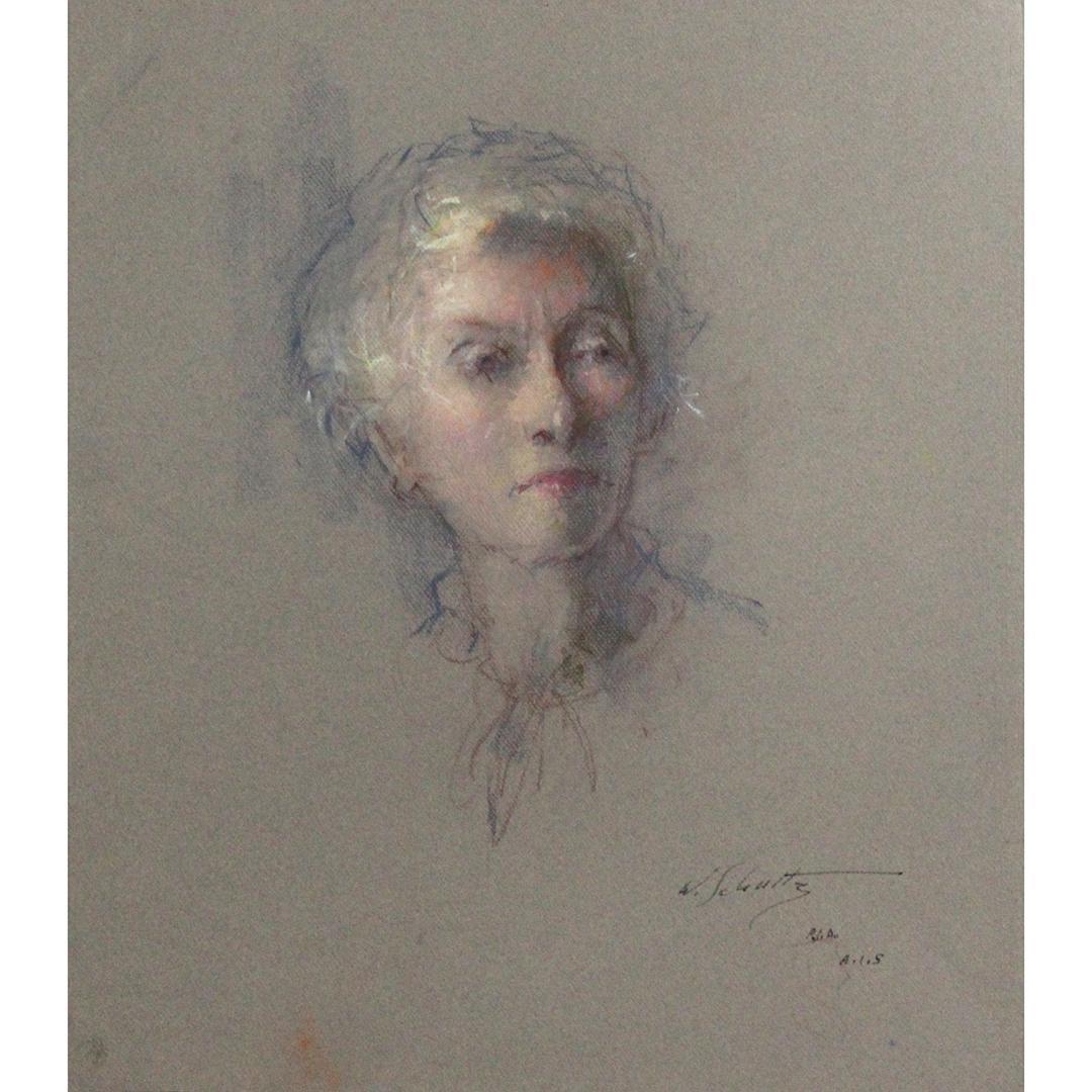 WILLIAM J SCHULTZ, Estate Painting pastel, Portrait (1 of 4)
