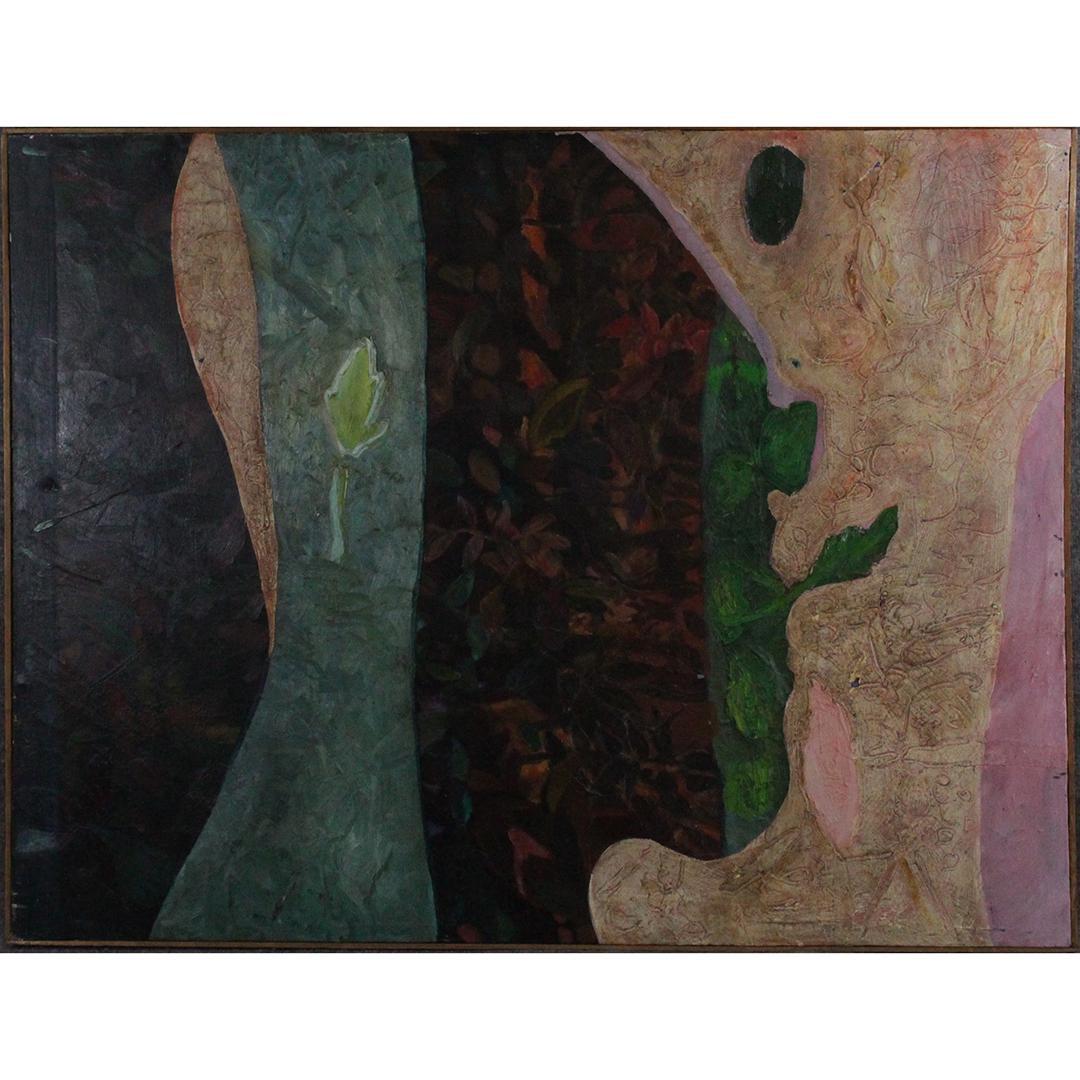 Mid-Century Modern Large Oil/c Abstract Portrait (1 of 6)