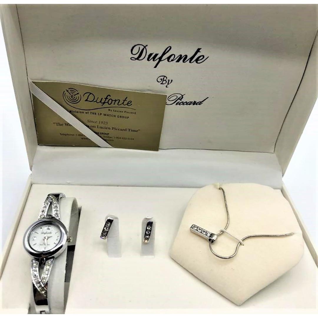 Dufonte by Lucien Piccard, Watch Earrings Necklace Set (1 of 6)