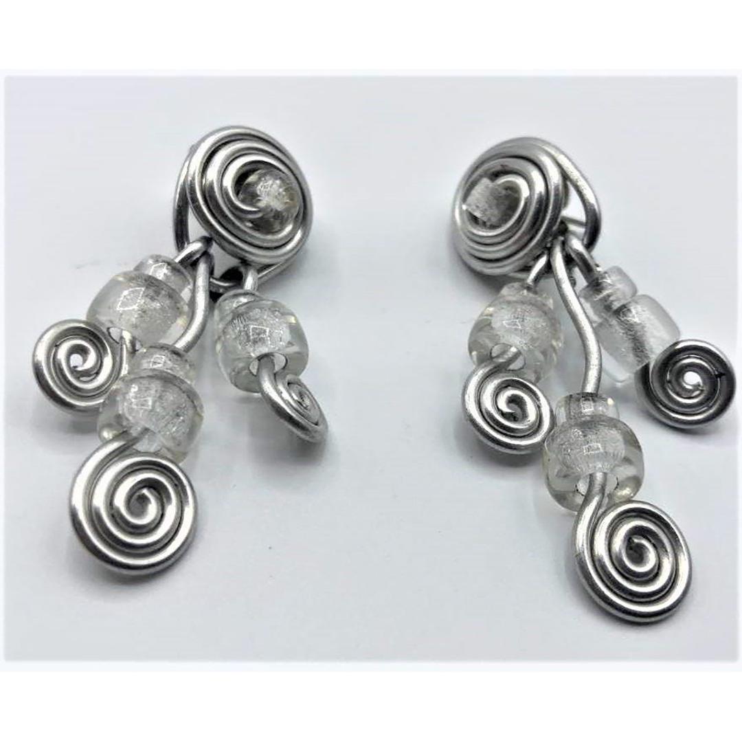 Manner of Alexander Calder, Silver Wire Earrings (1 of 6)