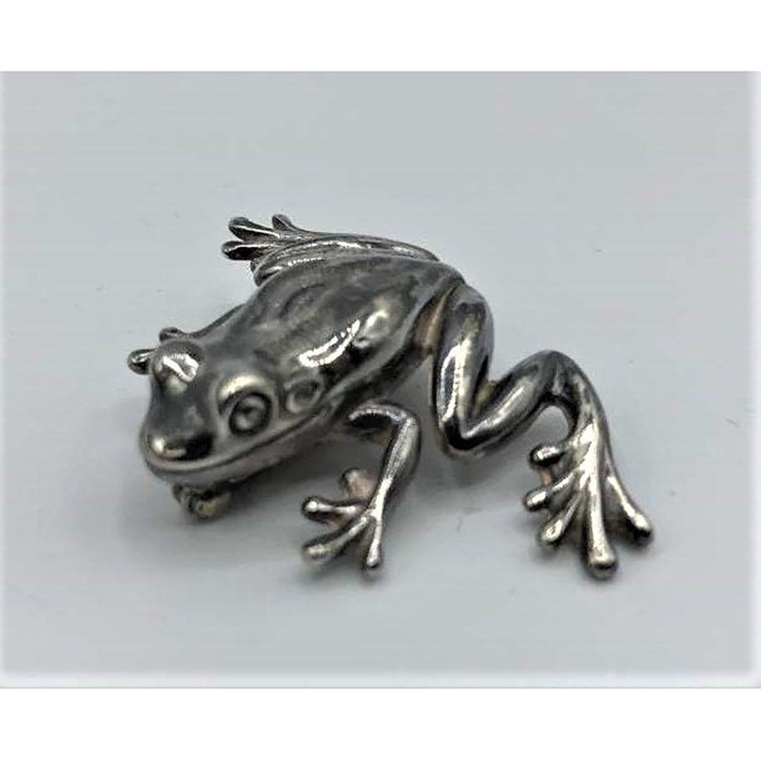 .925 STERLING Silver FROG PIN BROOCH Designed Signed (1 of 4)