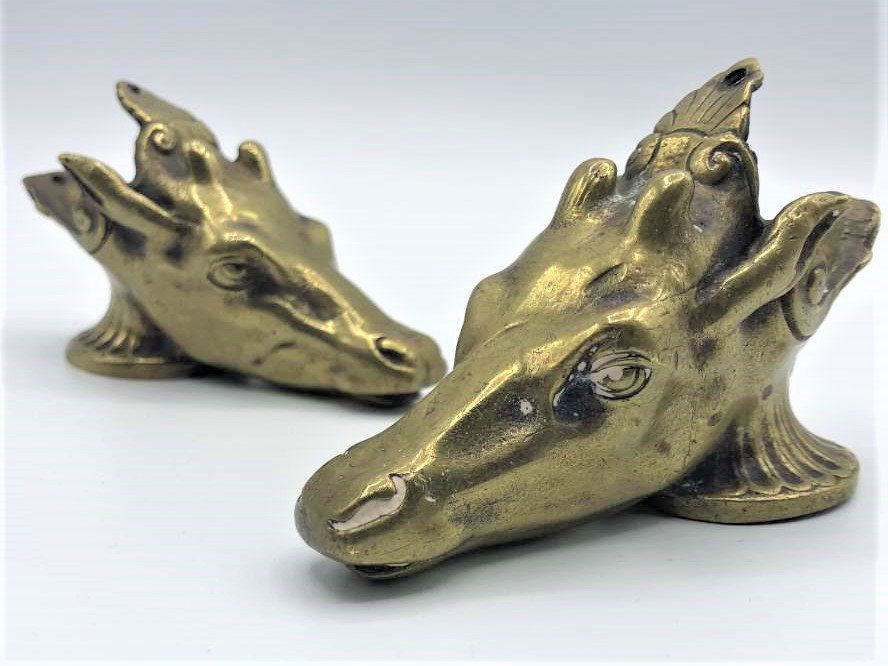 Pair Bronze Heavy Cast Elk Head Mounts (1 of 7)