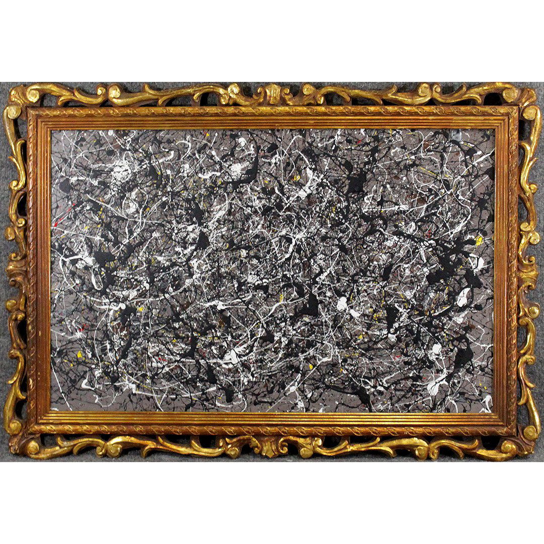 JACKSON POLLOCK STYLE Mid-Century Mod Drip Art Painting (1 of 7)