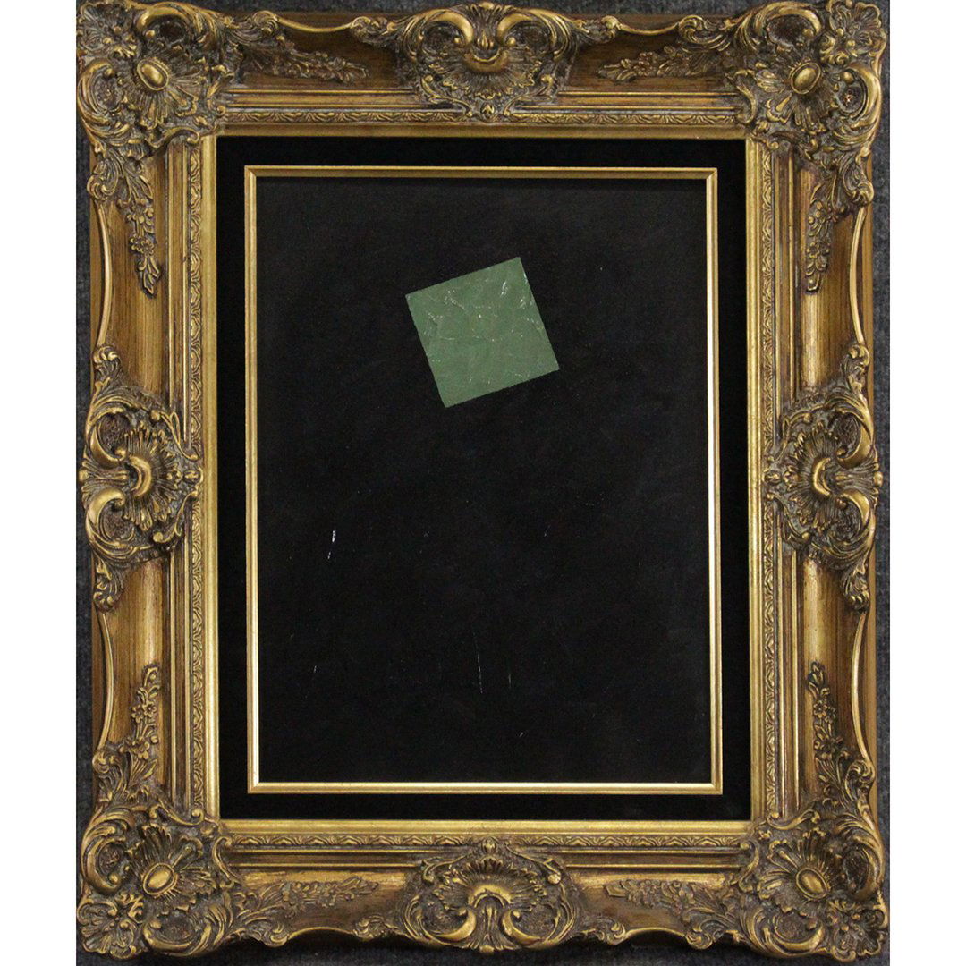 D-3 Modernism Design Green Floating Square on Black O/c (1 of 4)