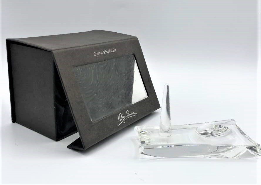 Oleg Cassini, Crystal Glass Ring Holder in Box (1 of 5)