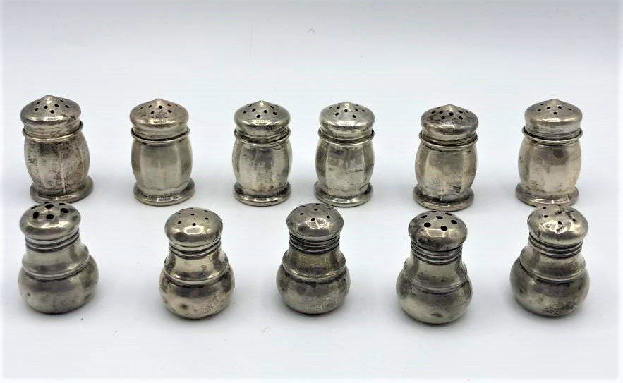 11 Sterling Silver Small Salt & Pepper,  2 Sizes Sets (1 of 5)