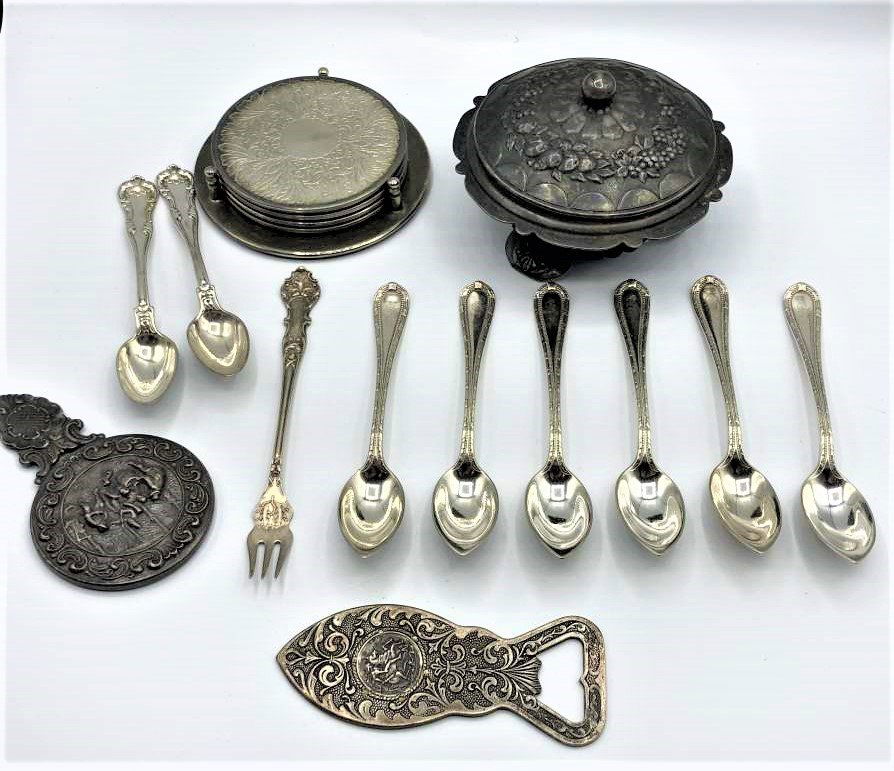 13 pc. Assorted Antique Silver Plate Grouping (1 of 5)