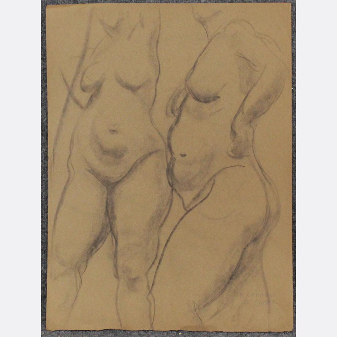 RAPHAEL SOYER 1899-1987, Nude Females Drawing: RAPHAEL SOYER 1899-1987, Nude Females Drawing. Pencil, Signed, Verso has another drawing. Unframed. Size: 20 x 15 inches. ASKart: Raphael Soyer (1899 - 1987)Raphael Soyer was active/lived in New York.