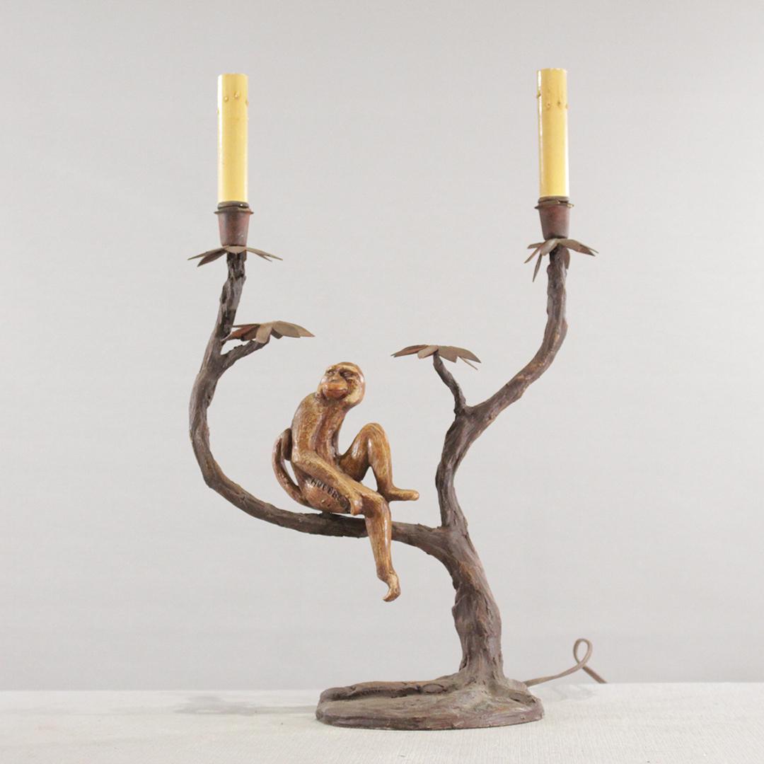 BILL HUEBBE,  Monkey on Tree Branch  2-Light Candelabra (1 of 11)