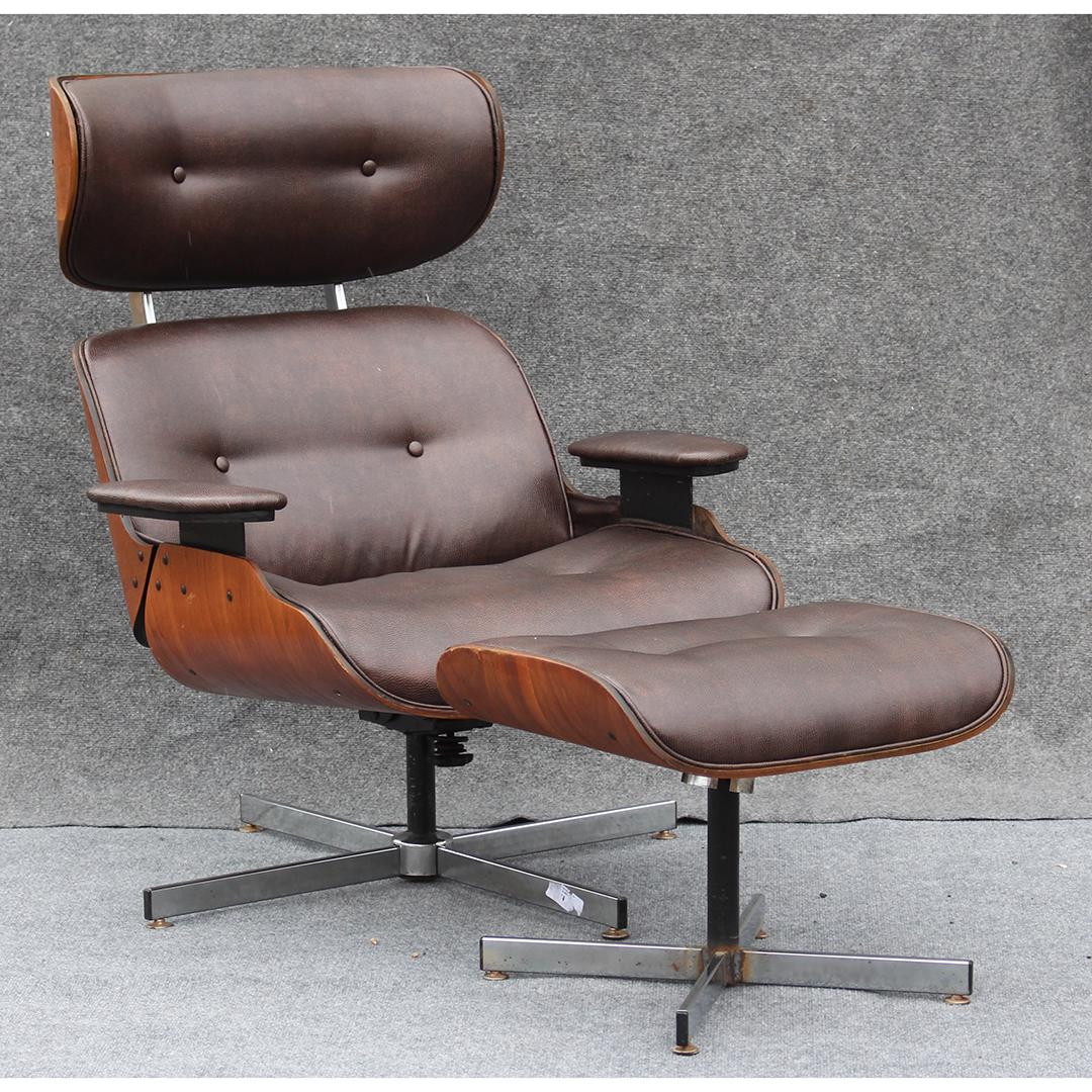 HERMAN MILLER - EAMES STYLE Lounge Chair With Ottoman (1 of 8)