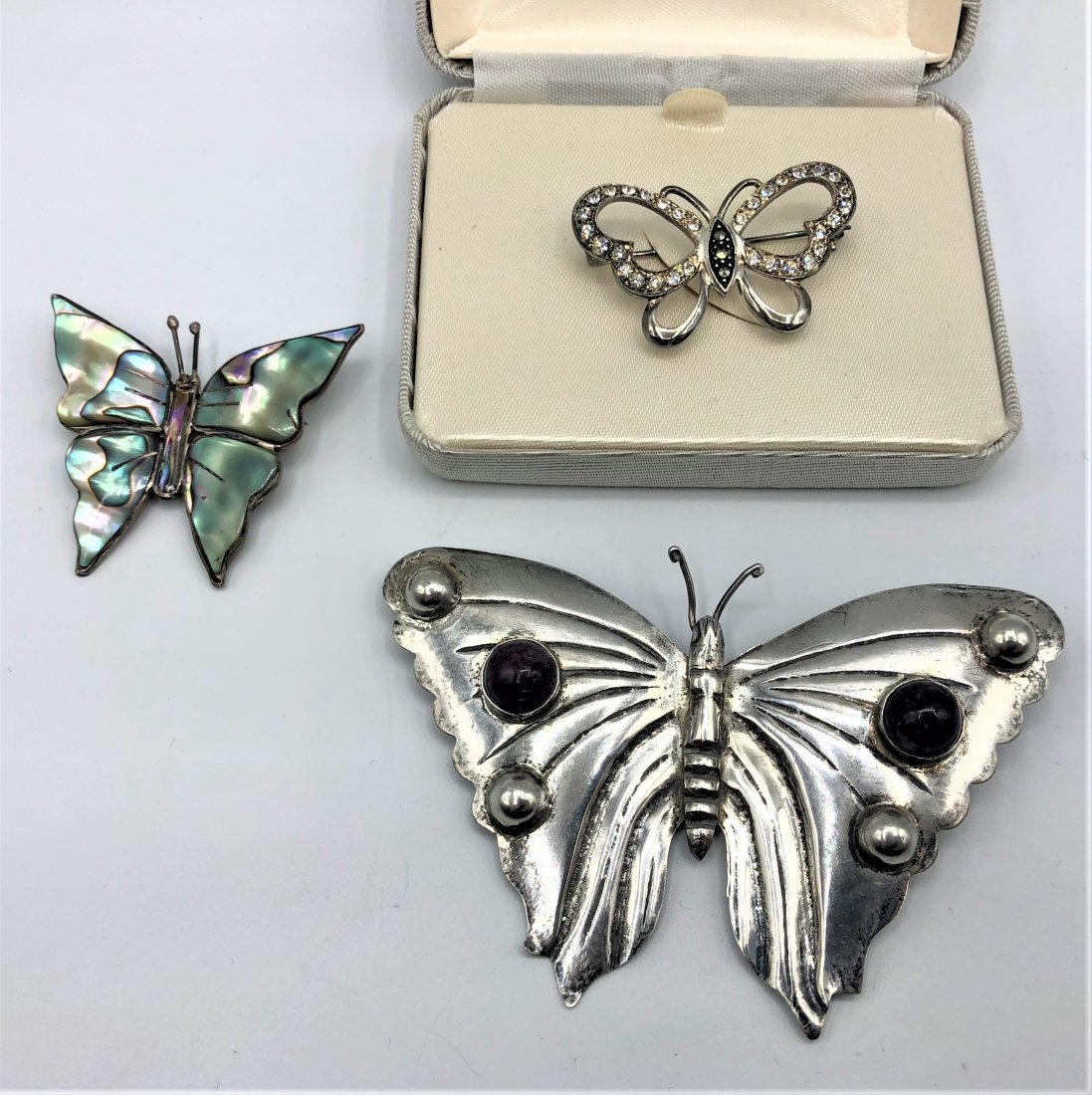Three [3] Assorted STERLING .925 Butterfly Brooches (1 of 4)