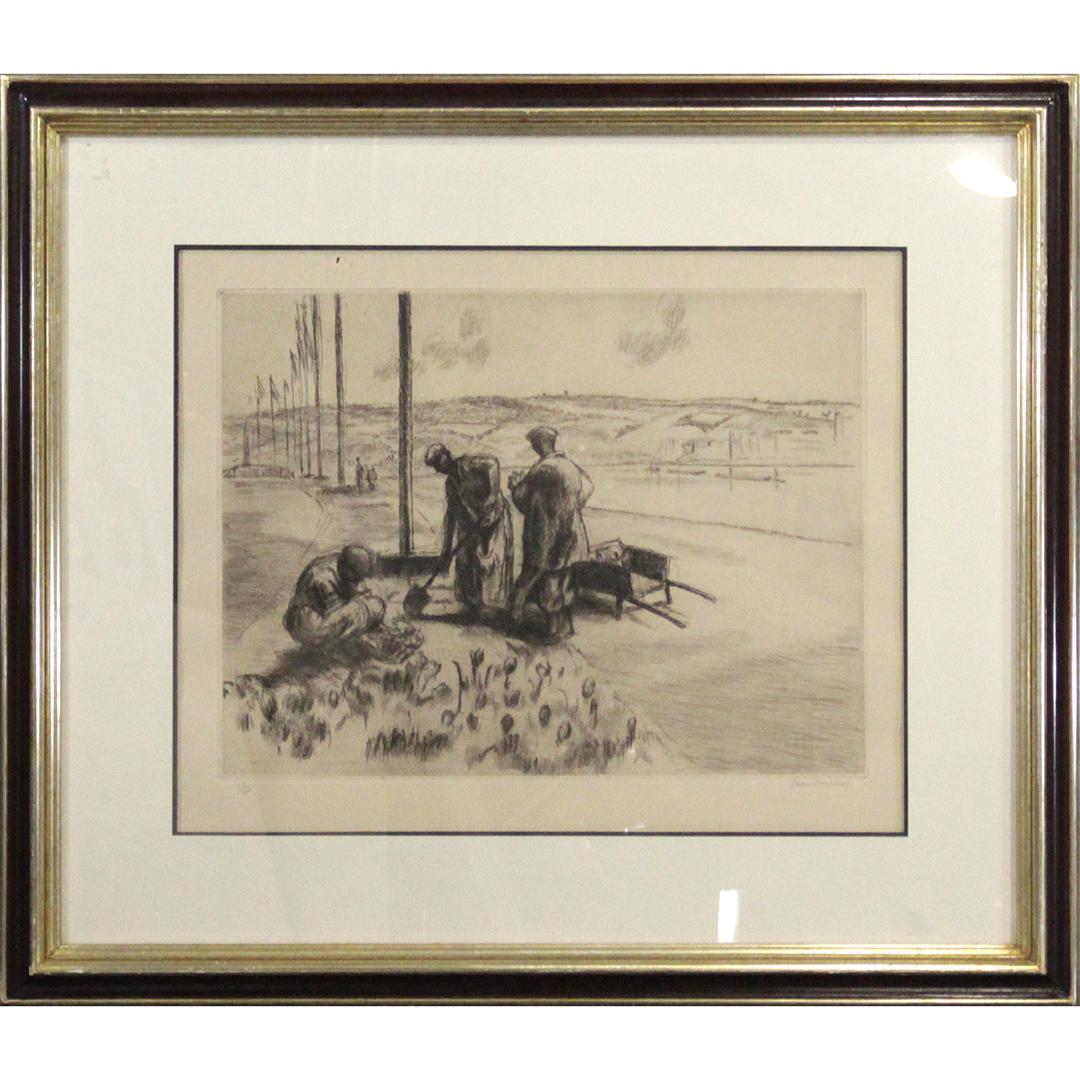 Jean Donnay, Etching #57/400 Framers Planting (1 of 7)