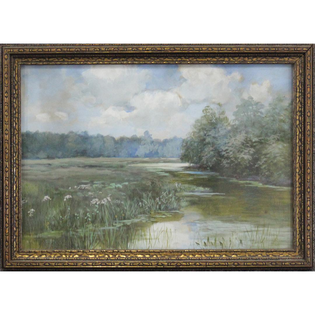 R Winslow 1906, Watercolor Painting River Inlet Marsh (1 of 6)