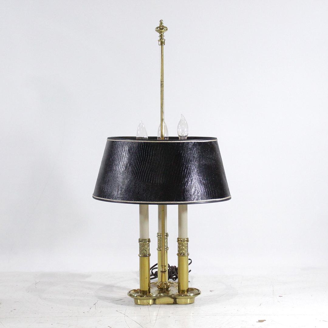 Quality Brass 3-Column Table Top Student Lamp (1 of 7)