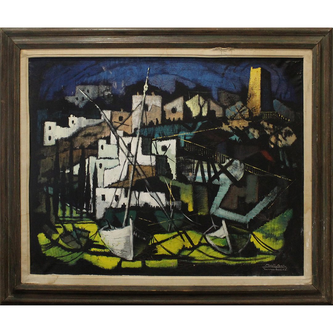 Martin Ocana, Mid-century Modern Oil on Canvas 1968 (1 of 9)