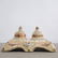 French Porcelain Double Inkwell Hand Painted Flowers