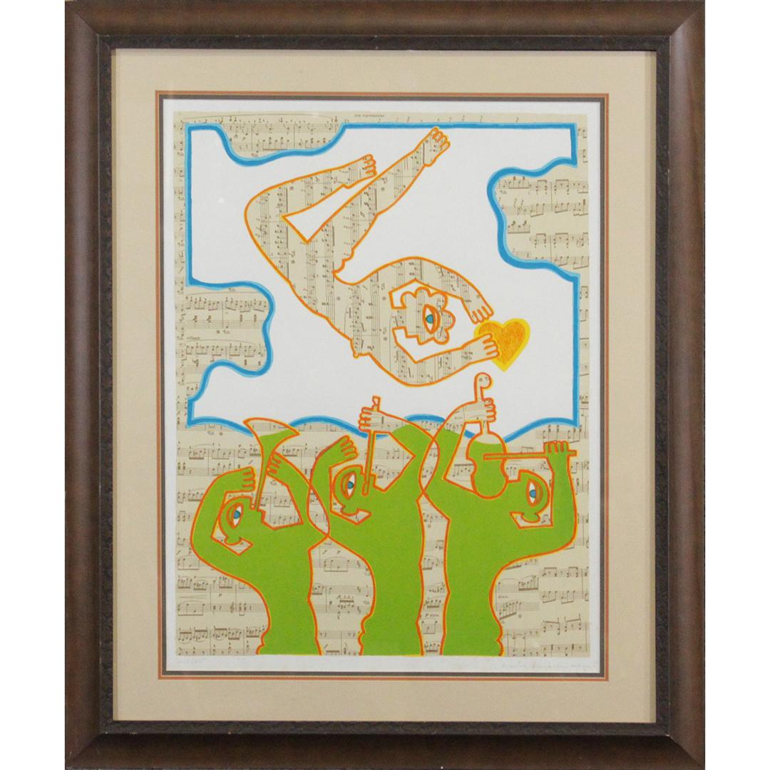 Mid-Century Modern Lithograph Sheet Music Musicians (1 of 8)