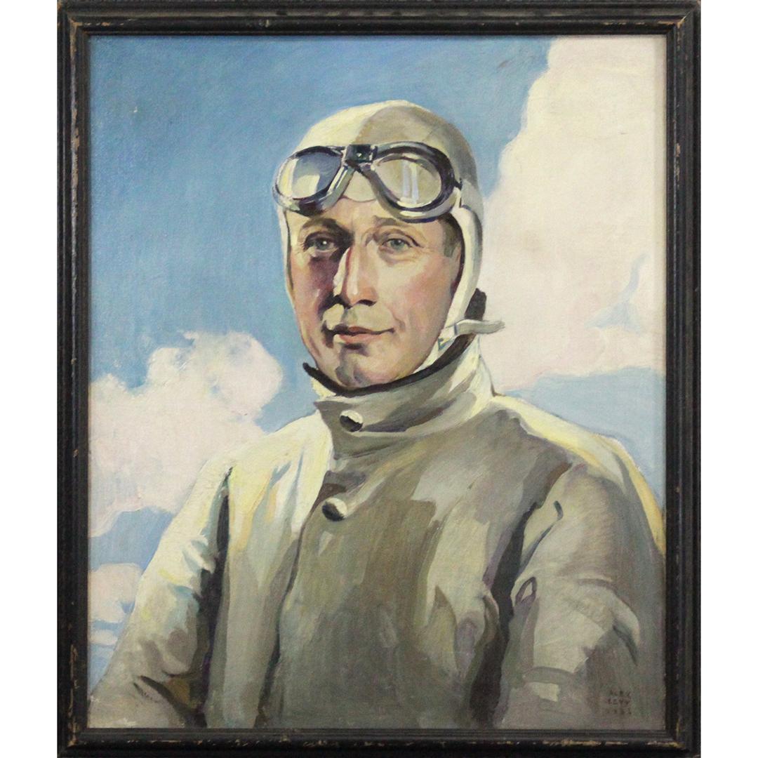 ALEXANDER OSCAR LEVY 1933, Portrait Aviation Pilot O/c (1 of 7)