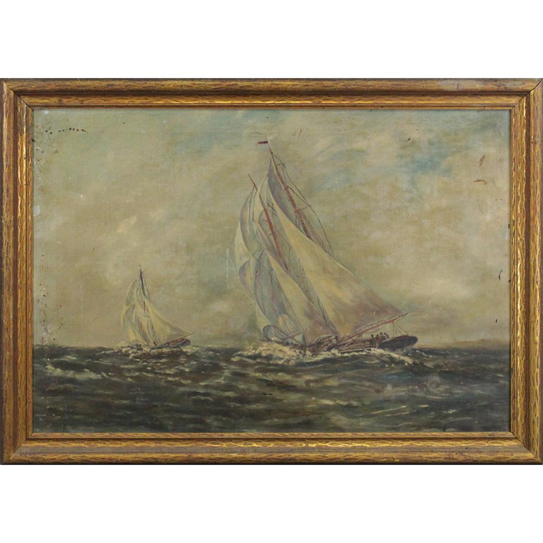Devine 1903 Oil C Sailboats On Rough Seas Painting Feb 03 Donny Malone Auctions In Ny Devine 1903 Oil C Sailboats On Rough Seas Painting Feb 03 Donny Malone Auctions In Ny
