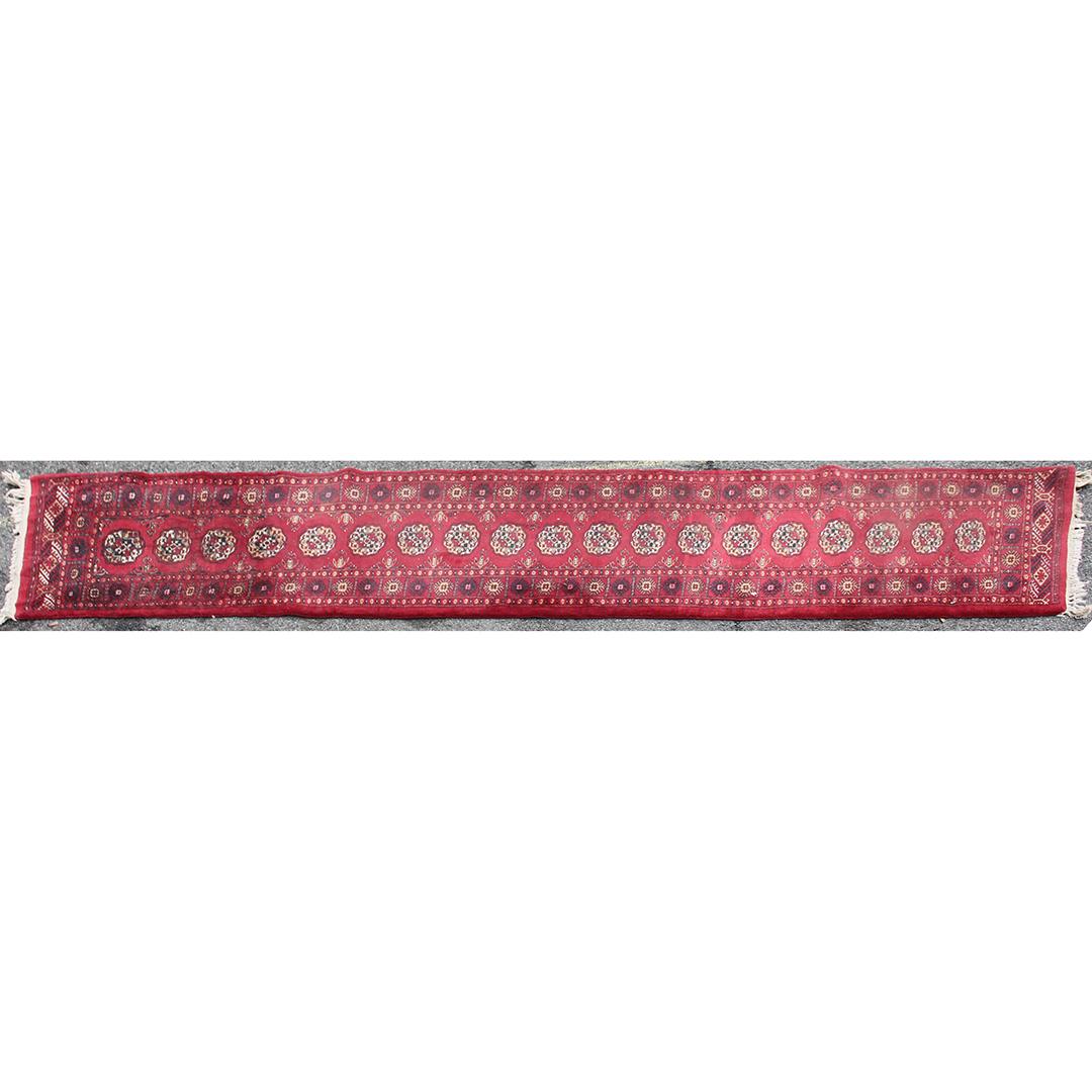Hand Made Wool Bokara Runner 11.3 Feet Length - Clean (1 of 8)