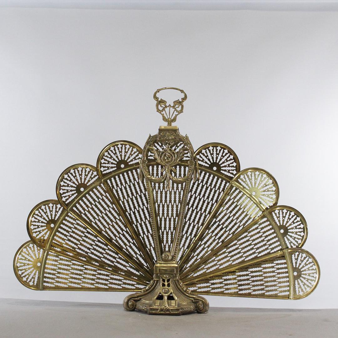 Fireplace Peacock Folding Fan Screen Antique Nov 06 2014