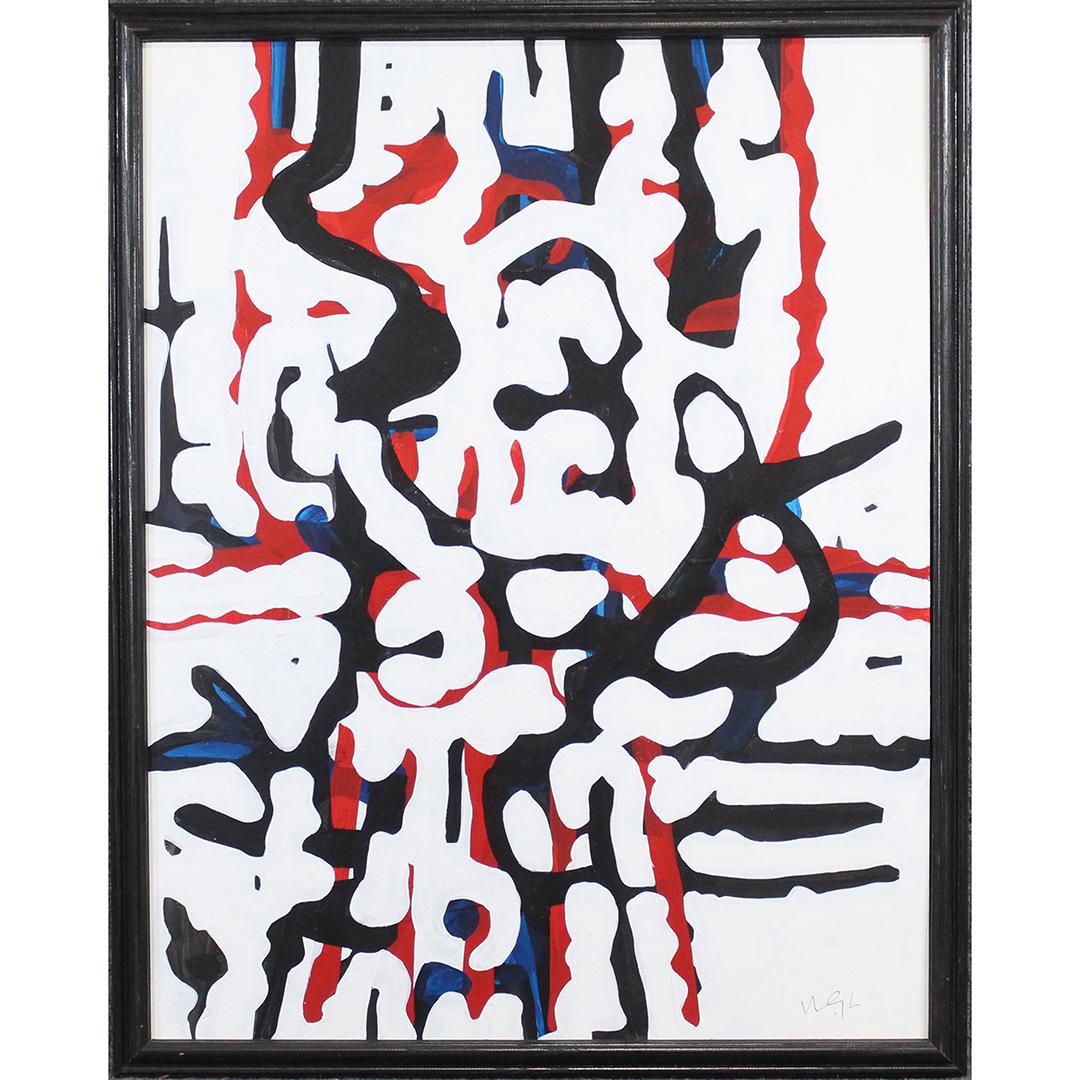 Wayne Cunningham, American, Modernism Abstract Painting: Wayne Cunningham, American, Modernism Abstract Painting. Acrylic painting on paper, framed. Signed. Well listed American Artist. Size: 27.5 x 21.5 inches image, 29.75 x 23.75 inches outside frame. ASK