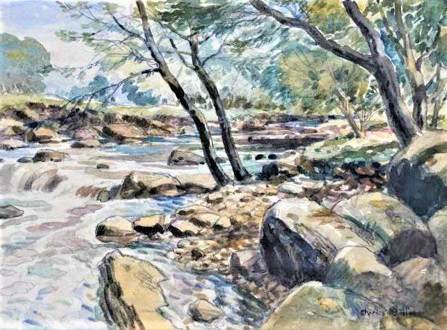 Charles Reiffel, Watercolor Painting, Landscape, Signed: Charles Reiffel, Watercolor Painting, Landscape, Signed. Unframed. Well Listed Artist. Size: image 10 in. x 14 in.; full sheet 11.25 in. x 18 in. ASKART: Charles Reiffel (1862 - 1942)Charles P. Reiffe